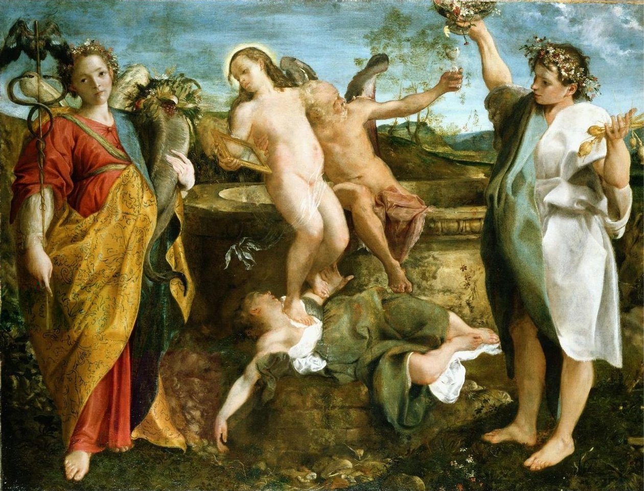 Eine Allegorie der Wahrheit und der Zeit von Annibale Carracci