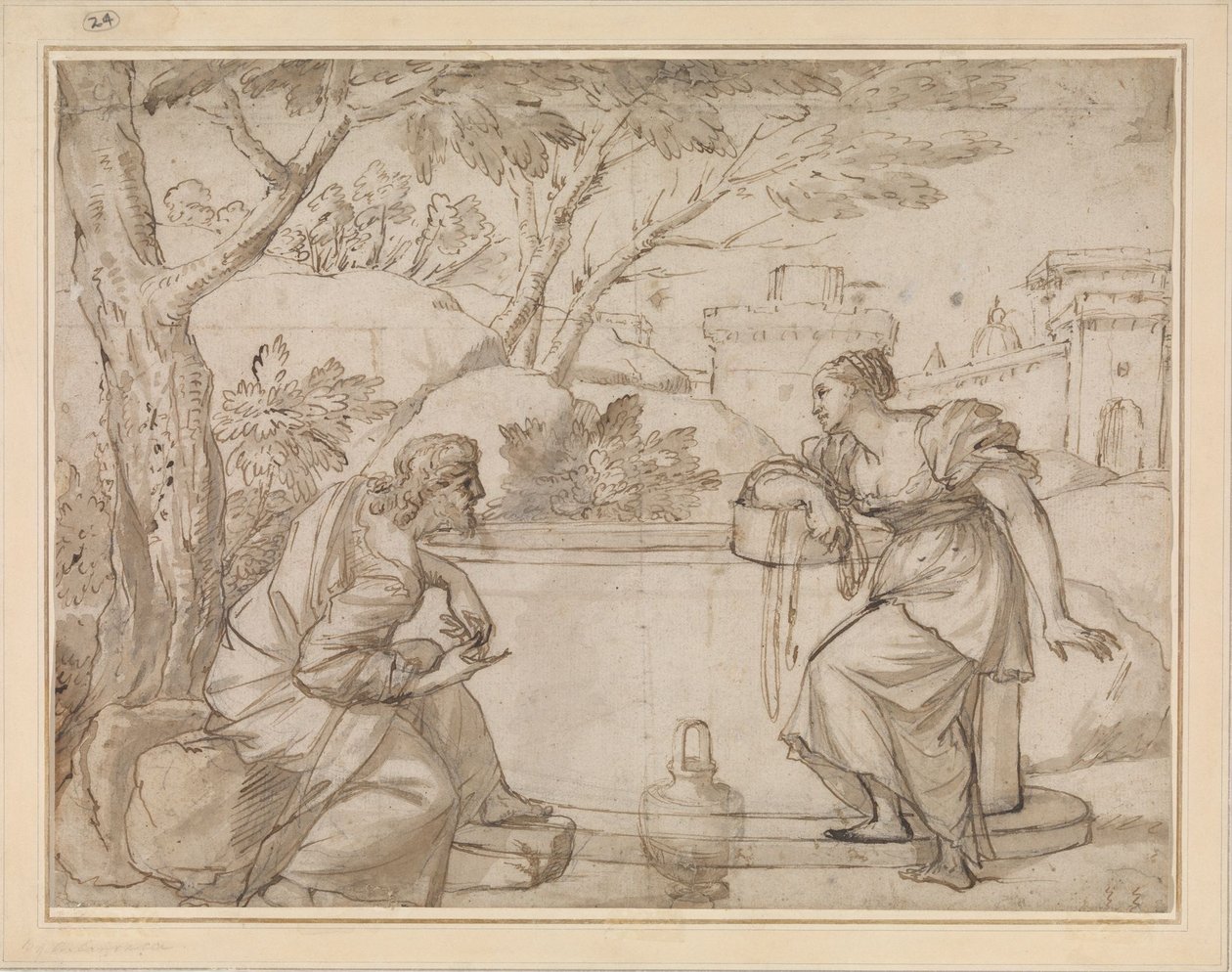 Christus und die Frau von Samaria von Annibale Carracci