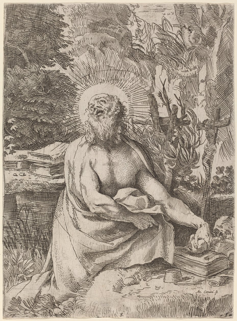 Heiliger Hieronymus in der Wildnis von Annibale Carracci