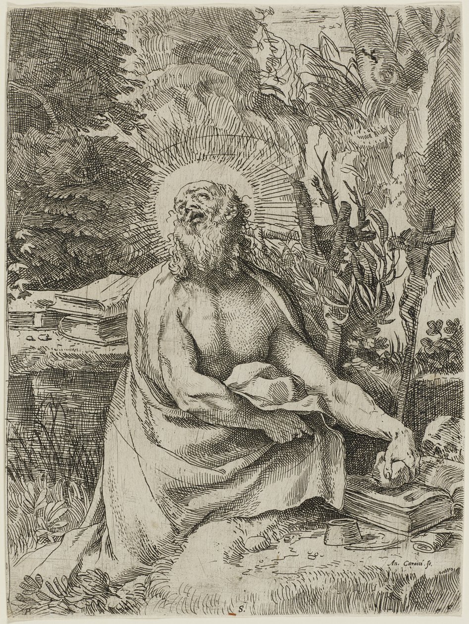Heiliger Hieronymus in der Wildnis, ca. 1591 von Annibale Carracci