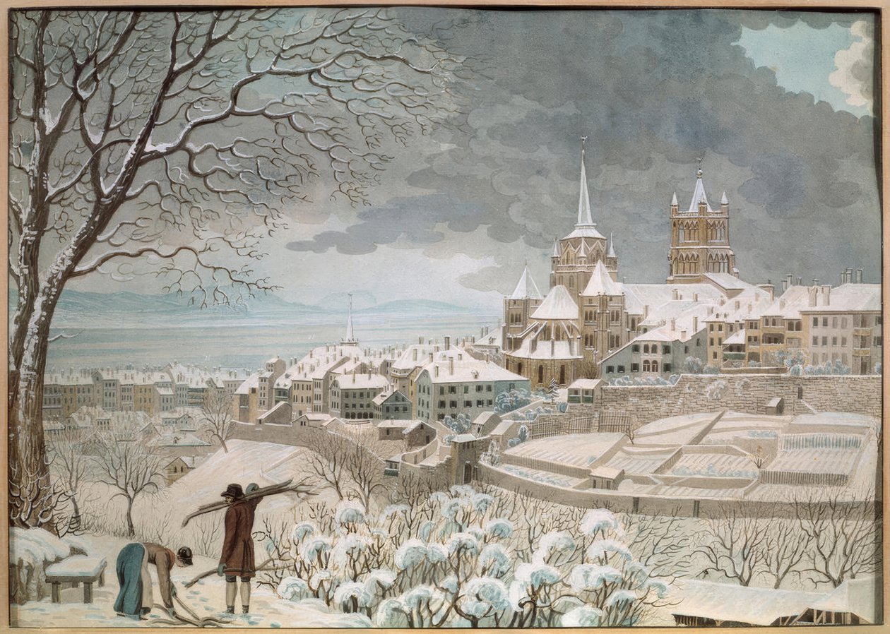 Lausanne im Schnee von Anonym