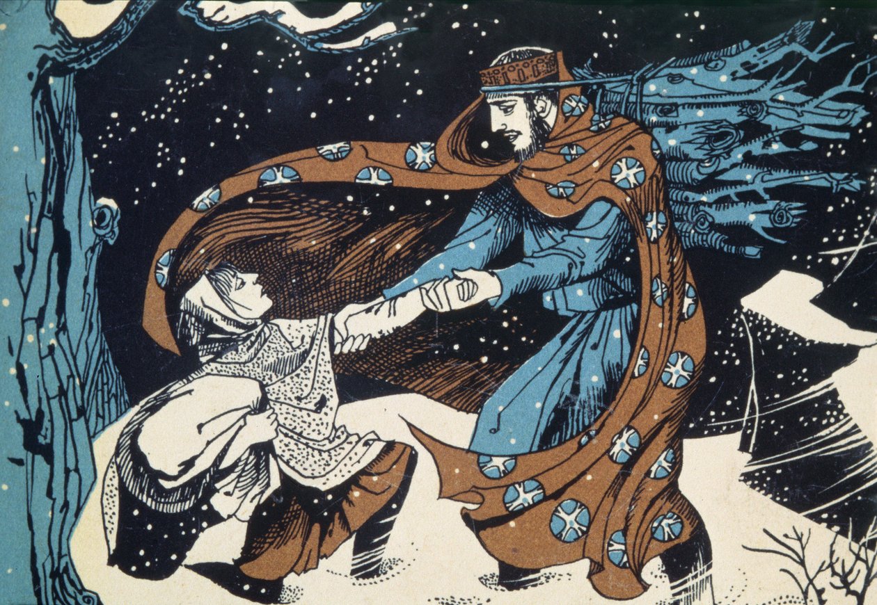 König Wenzel, anonyme Weihnachtsbuchillustration von Unbekannt Unbekannt
