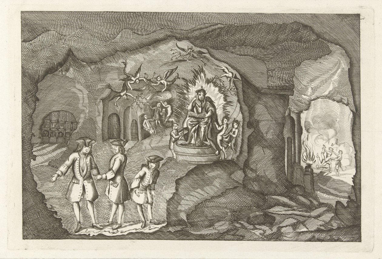 Ankunft von Daniël Raap in der Hölle, 1754 von Anonymous