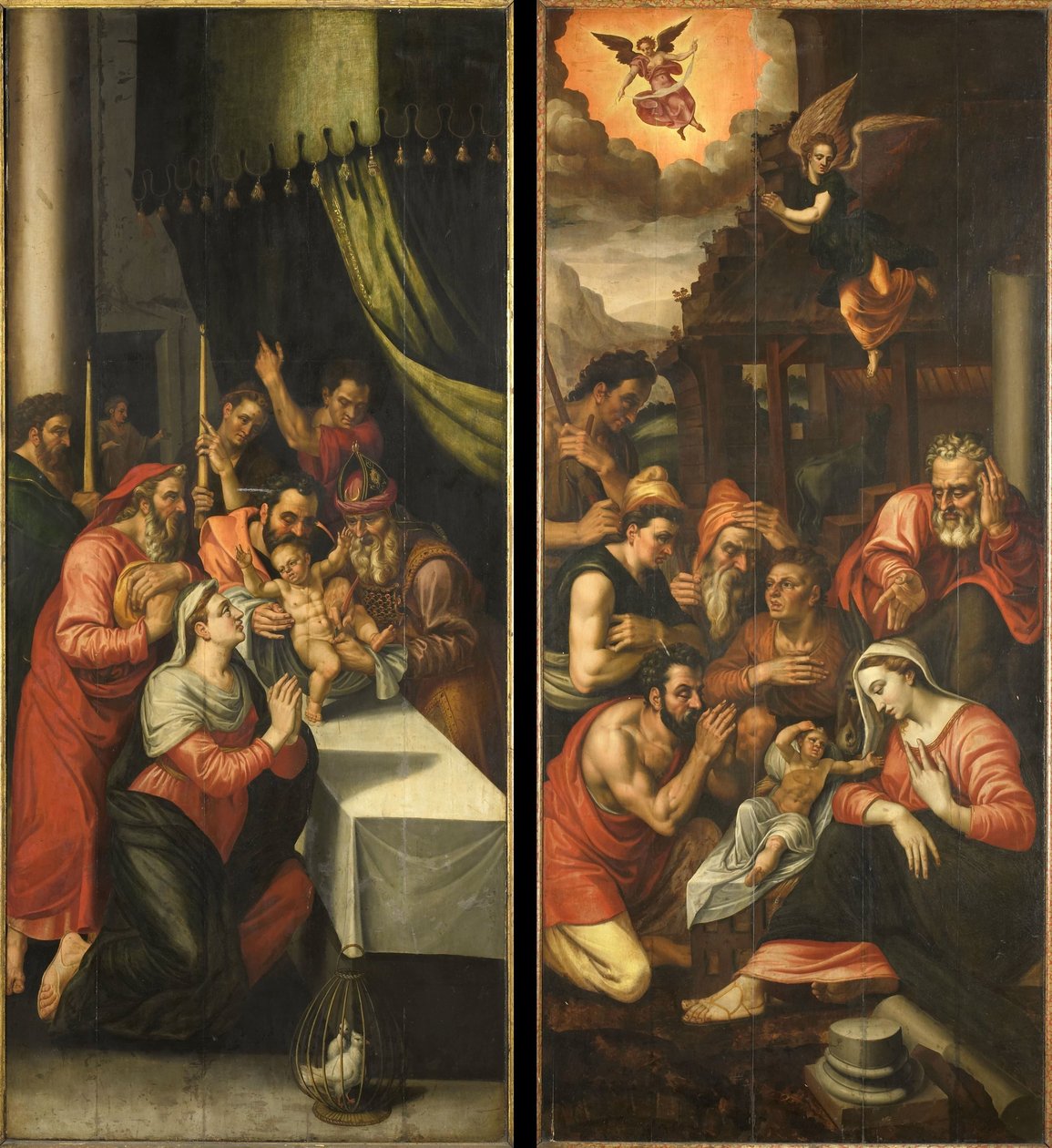 Flügelaltar mit der Beschneidung. Außen sind Johannes der Täufer mit dem Lamm Gottes von Anonymous