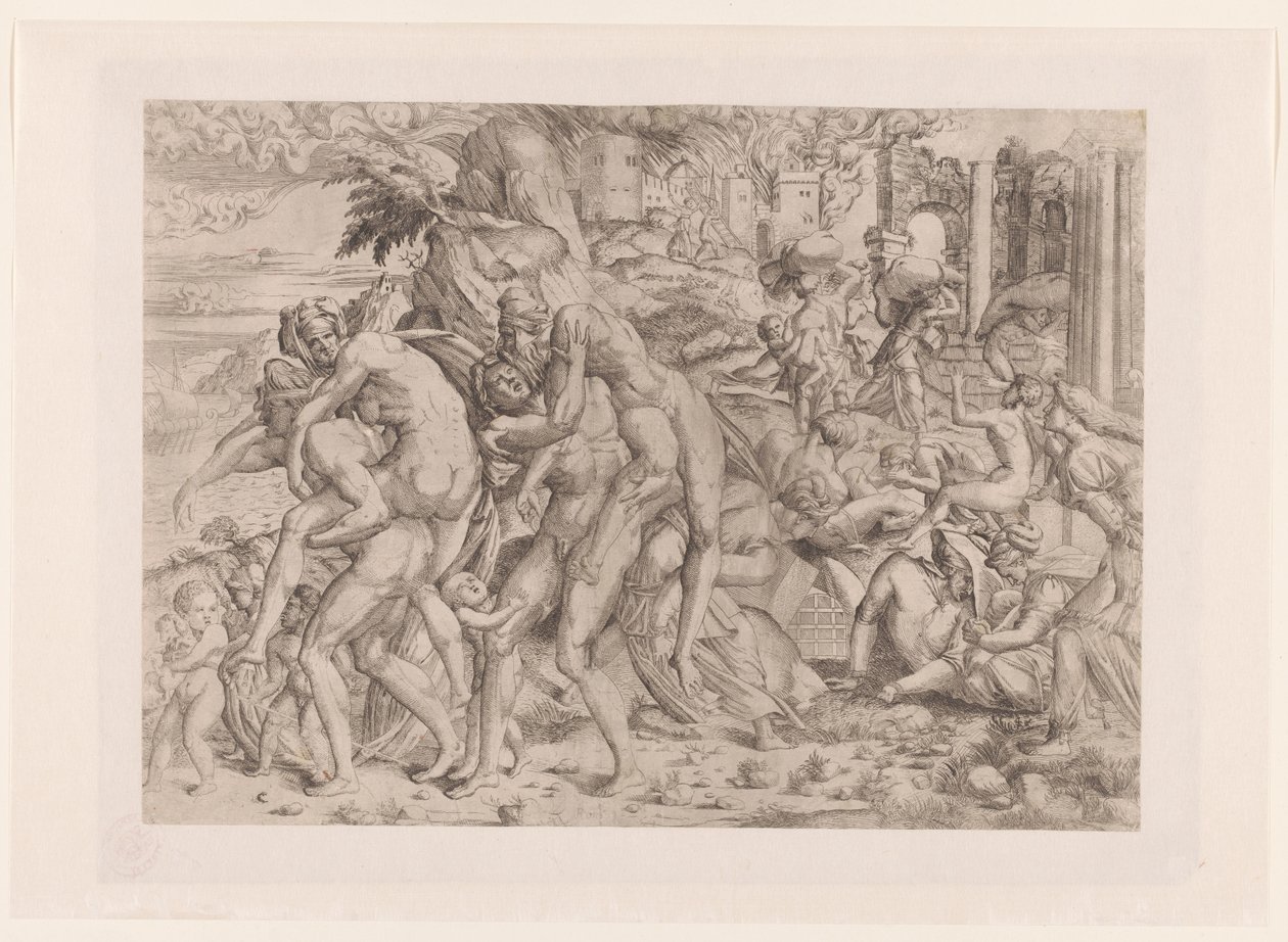 Amphinomus und Anapias retten ihre Eltern aus dem Brand von Catania von Anonymous