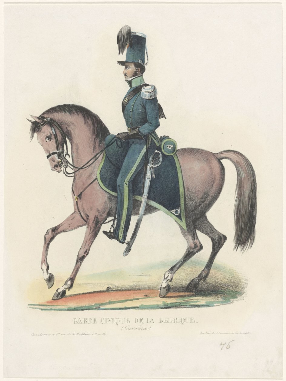 Belgische Bürgerwache zu Pferd, 1830 von Anonymous