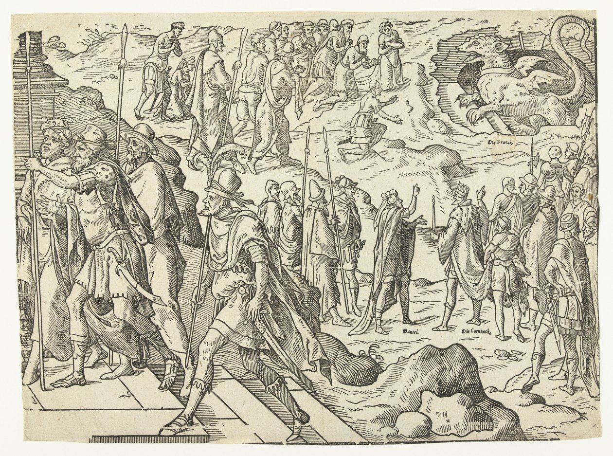 Daniel und König Cyrus beim Drachen von Anonymous