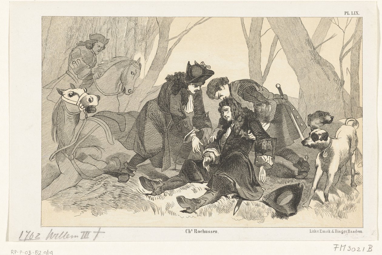 Der tödliche Sturz von Wilhelm III. während einer Jagdpartie, 1702 von Anonymous