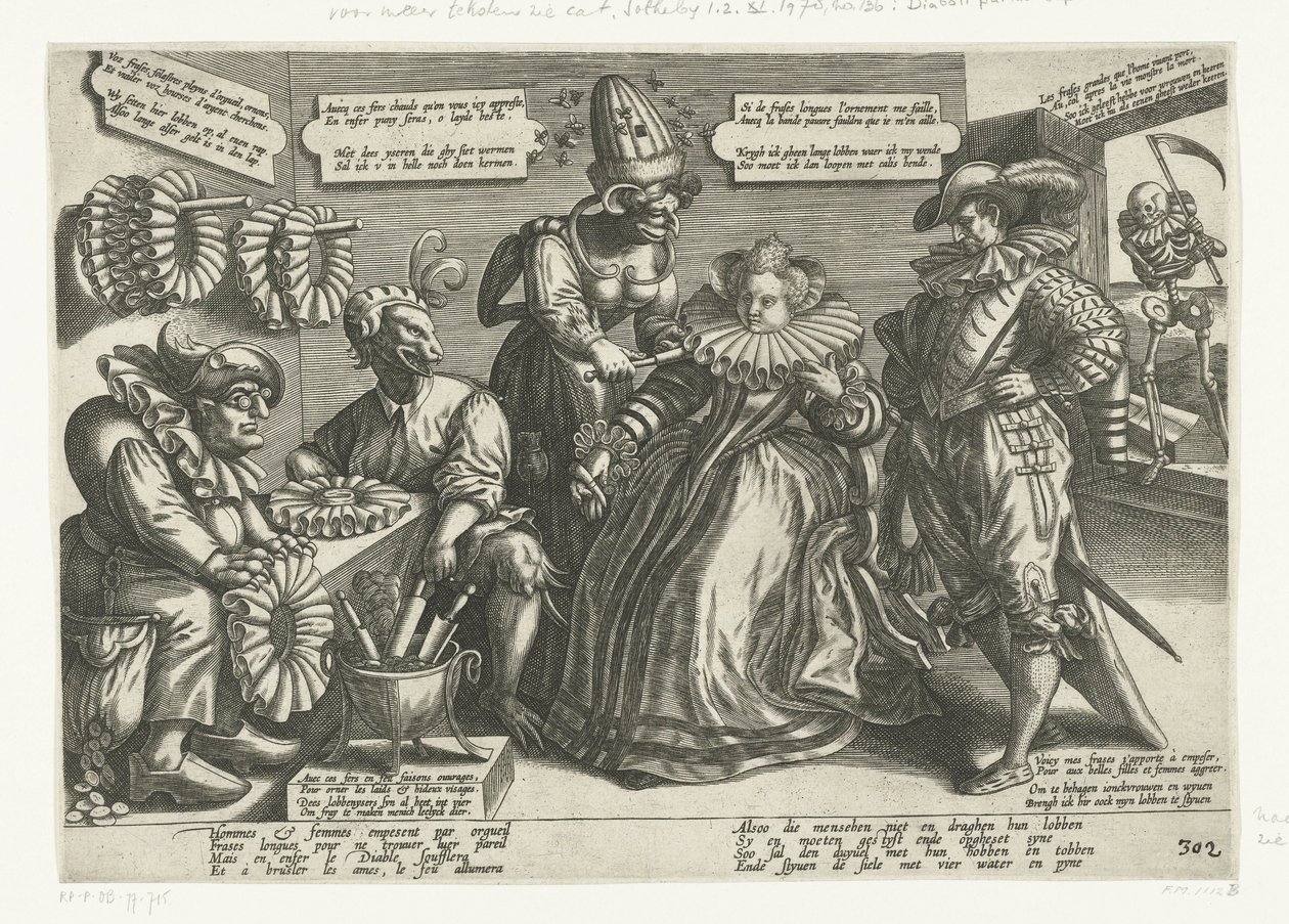 Diaboli partus superbia / Hoovaardije des Duyvels broersel (Karikatur auf den breiten Kragen) von Anonymous