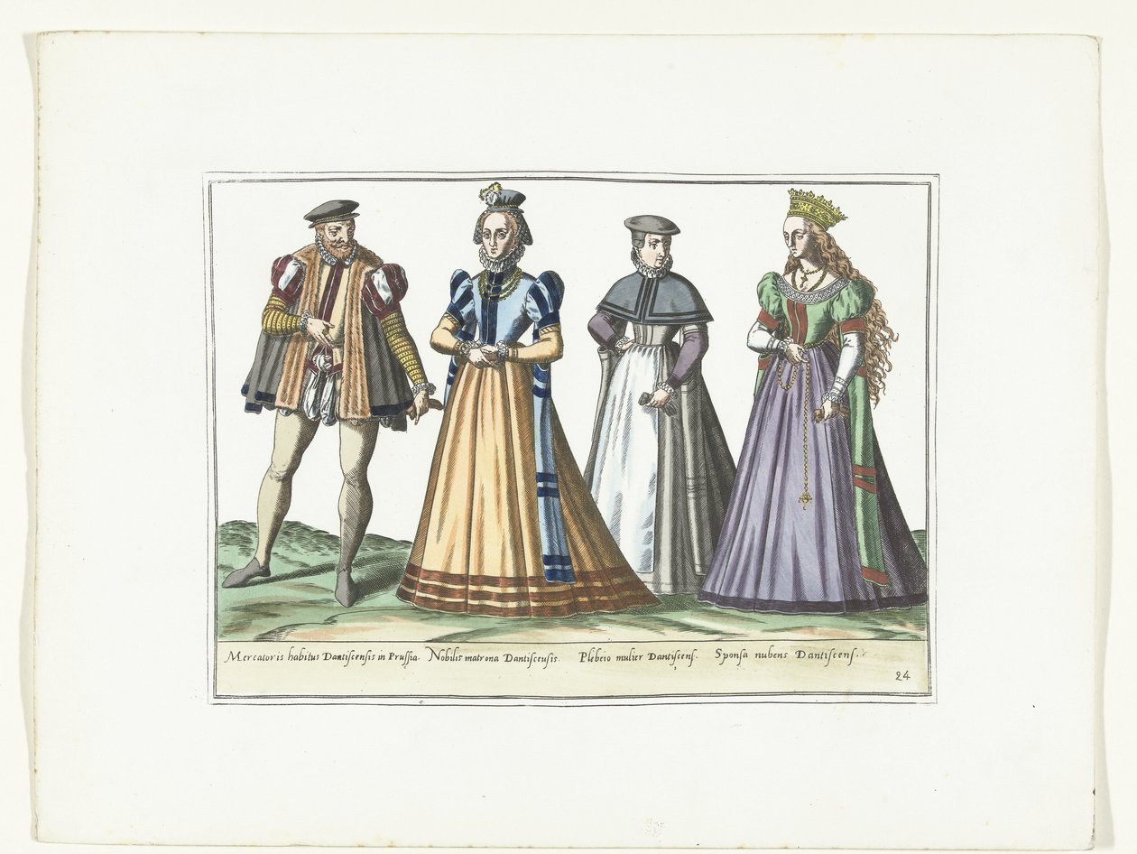 Ein Mann und drei Frauen in deutscher Mode in Danzig, ca. 1580 von Anonymous