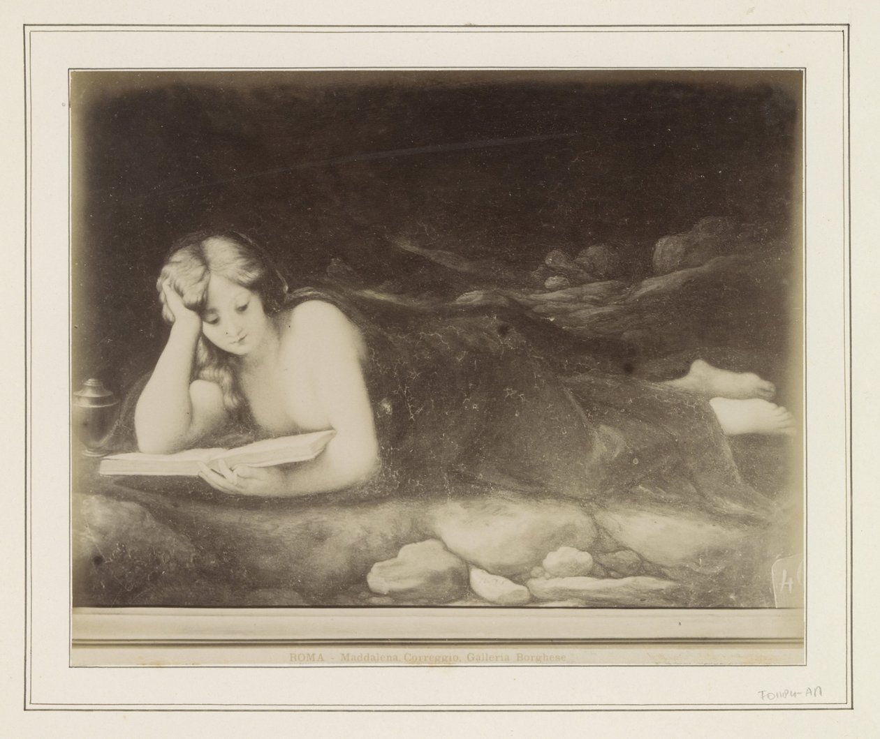 Fotoreproduktion eines Gemäldes nach Antonio da Correggio, darstellend die Buße der Maria Magdalena von Anonymous