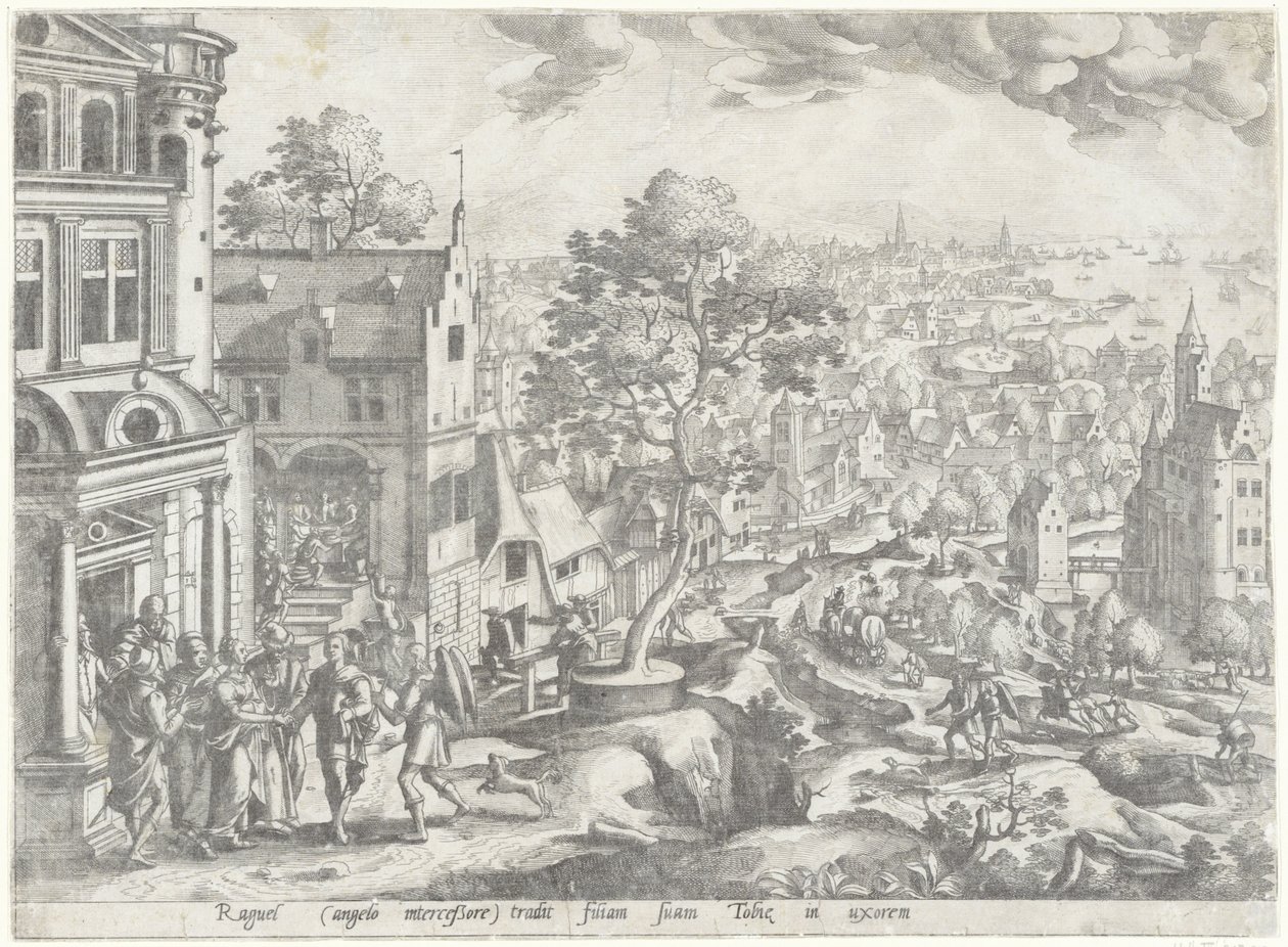 Hochzeit von Tobias und Sara (Landschaften mit Szenen aus der Geschichte von Tobias) von Anonymous