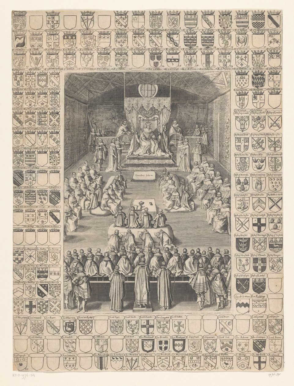 Karl I. eröffnet die Sitzung des Parlaments, 1628 von Anonymous