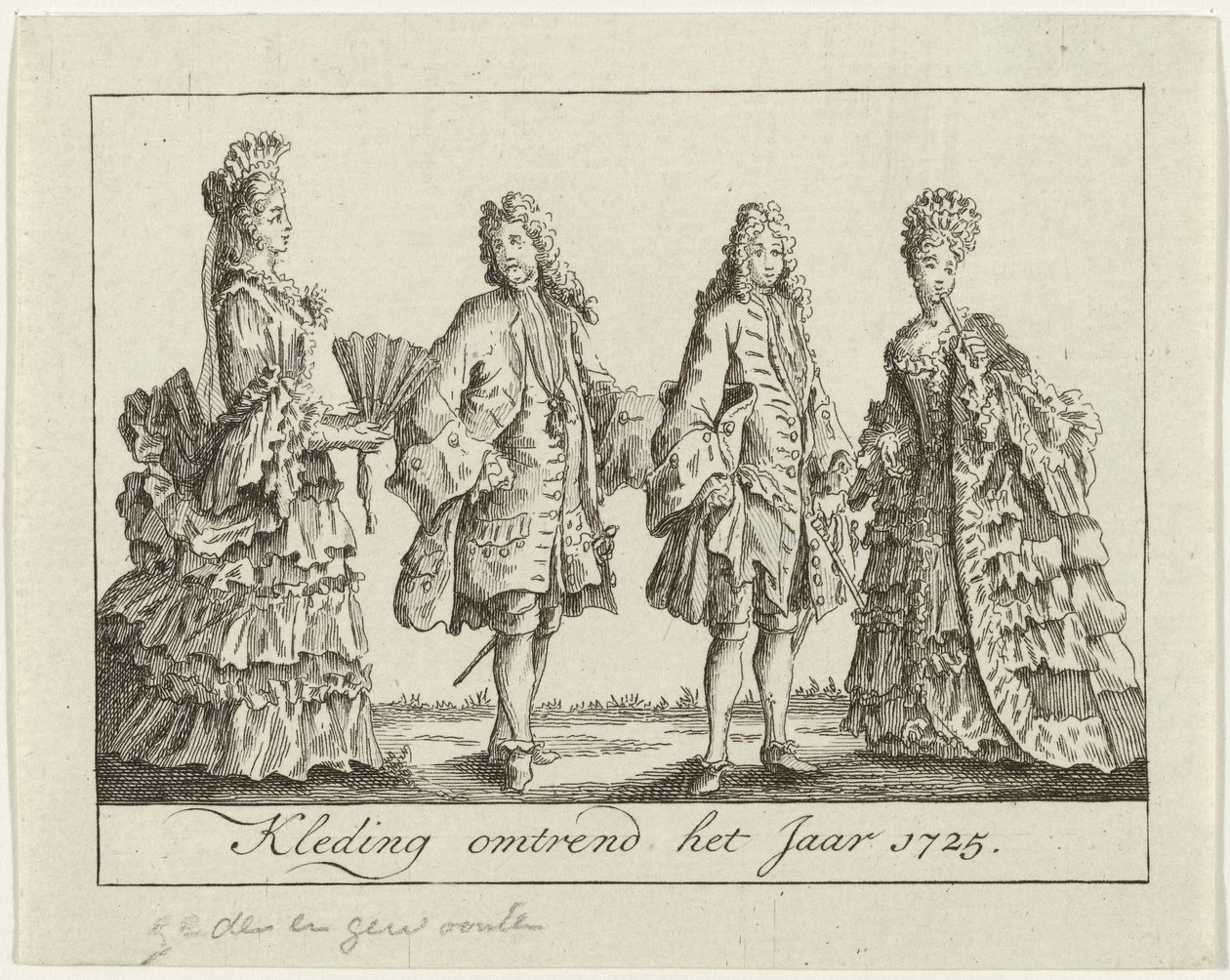 Kleidung um 1725 von Anonymous