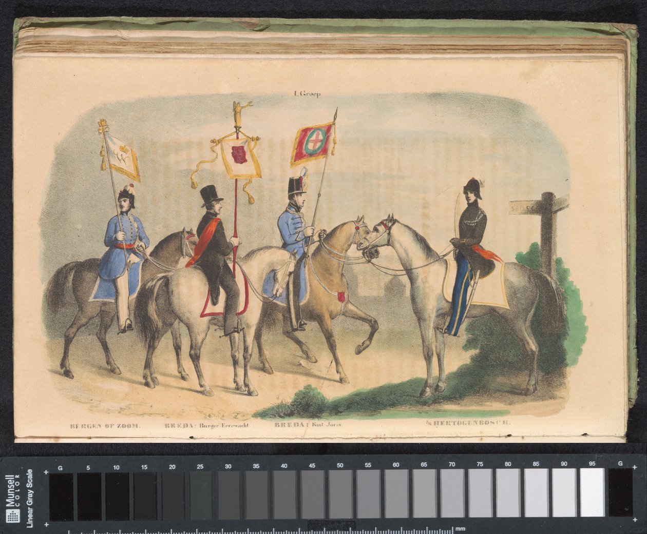 Kostüme und Fahnen der Ehrenwachen von Bergen op Zoom, Breda und 