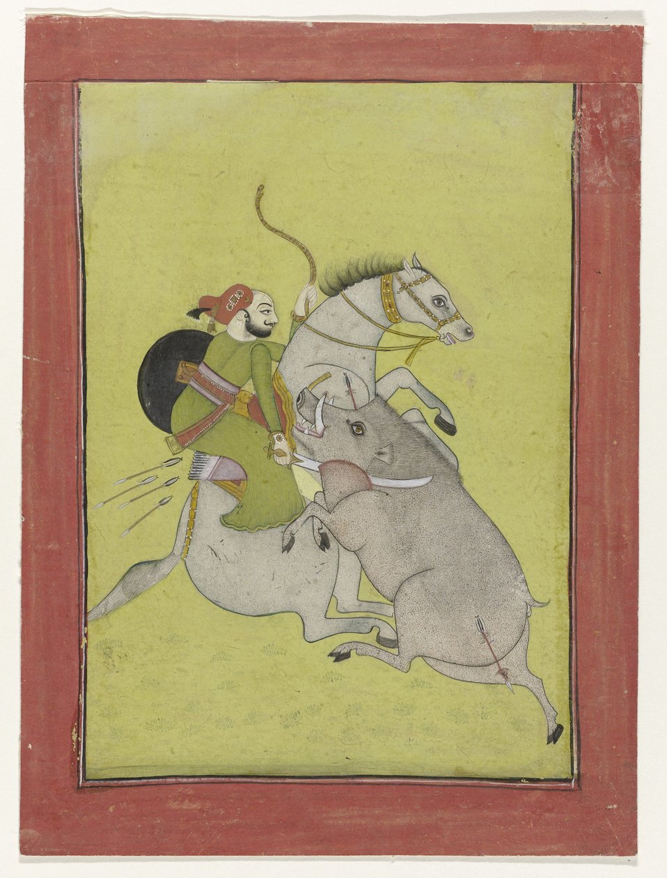 Maharao Umed Singh von Bundi, ein Wildschwein tötend von Anonymous