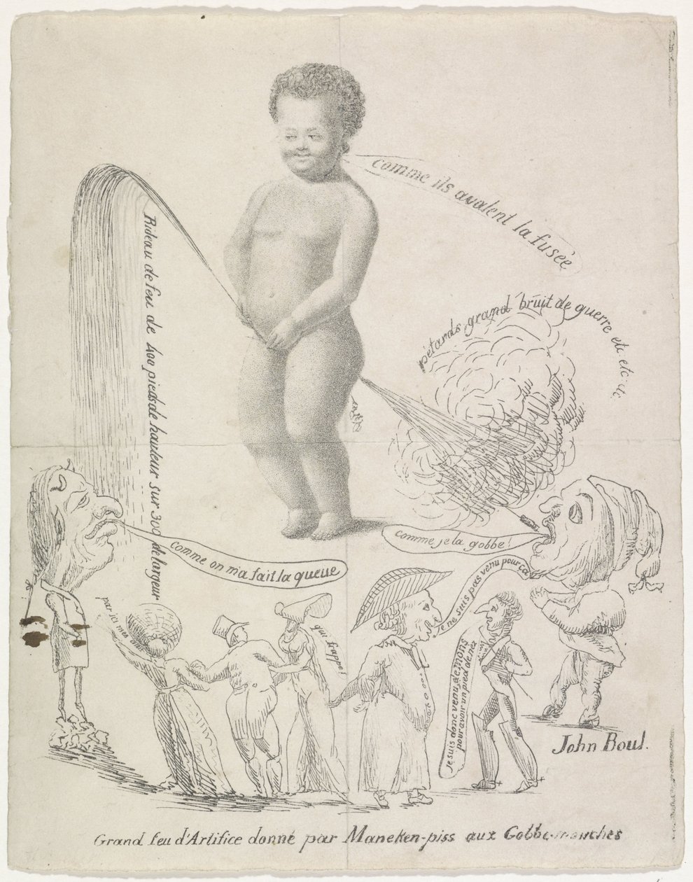 Manneken Pis sorgt für Feuerwerk, 1820 von Anonymous