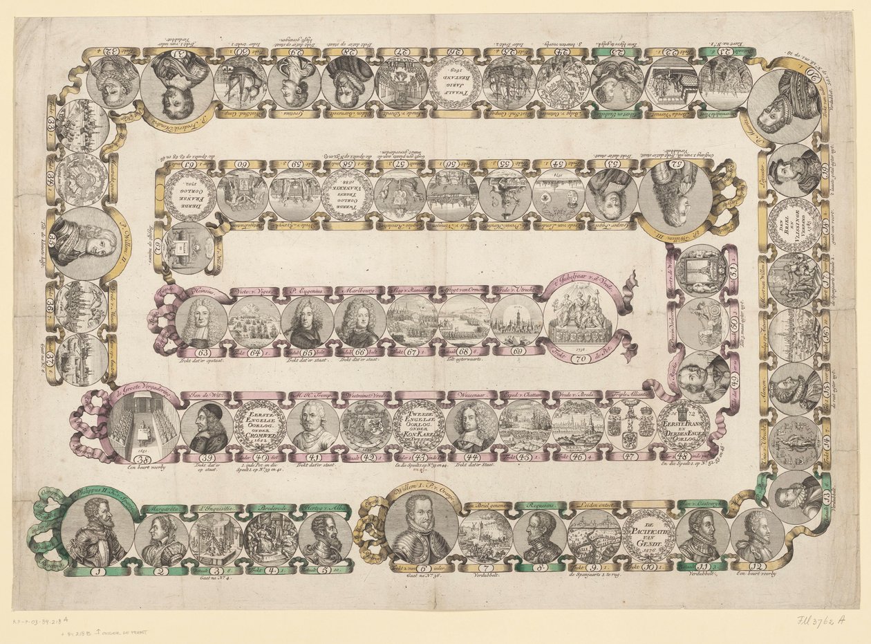 Niederländisches Historisches Spiel, 1738 (Spiel darstellend die Geschichte von Holland) von Anonymous