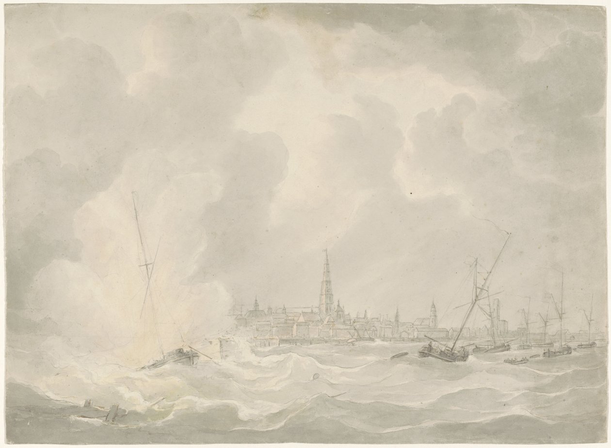 Explosion des Bootes von Jan van Speijk, 1831 von Anonymous
