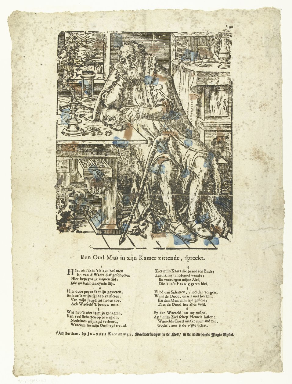 Alter Mann in seinem Zimmer (Vanitas) von Anonymous