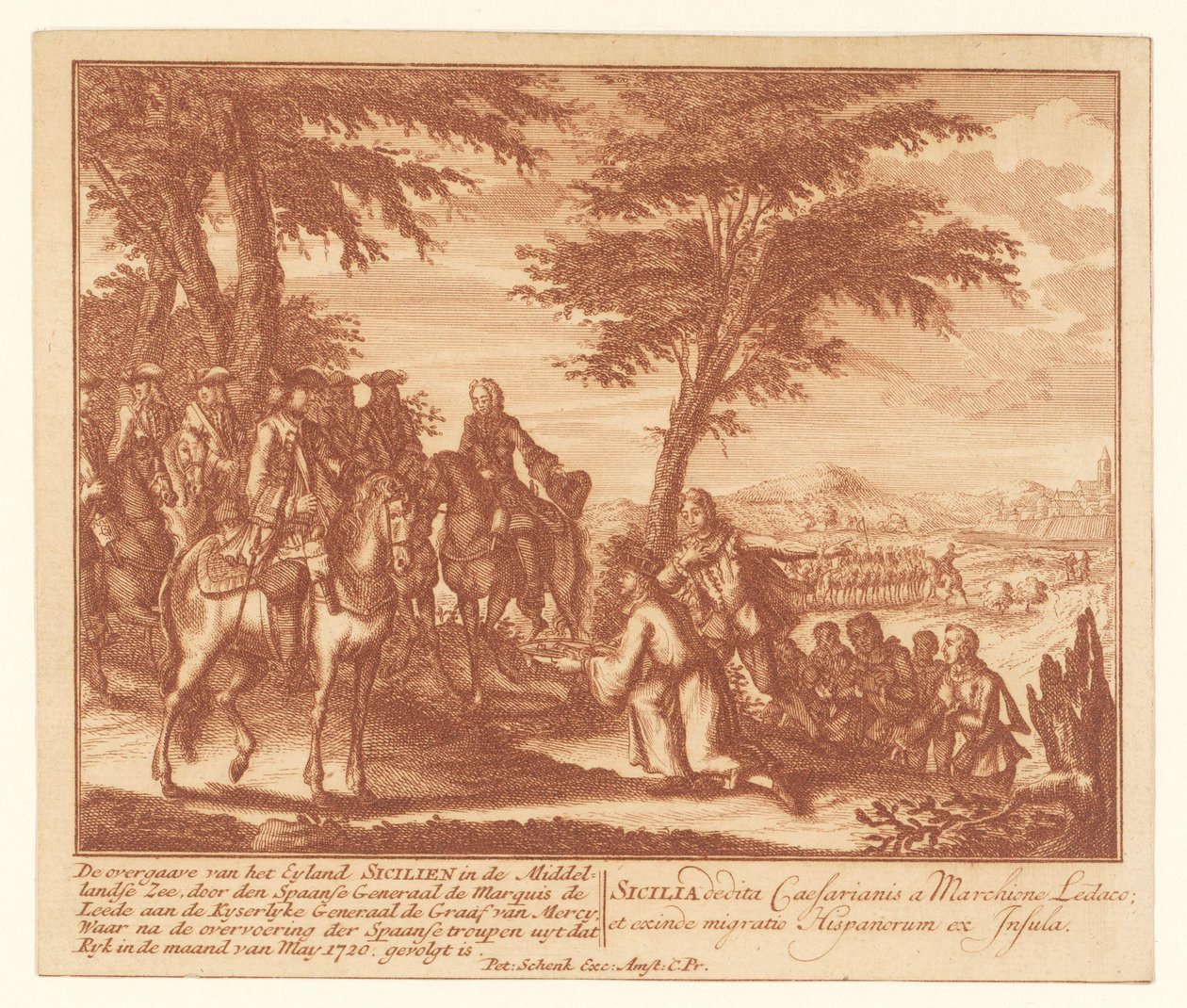Übergabe Siziliens durch die Spanier an die Franzosen, Mai 1720 von Anonymous