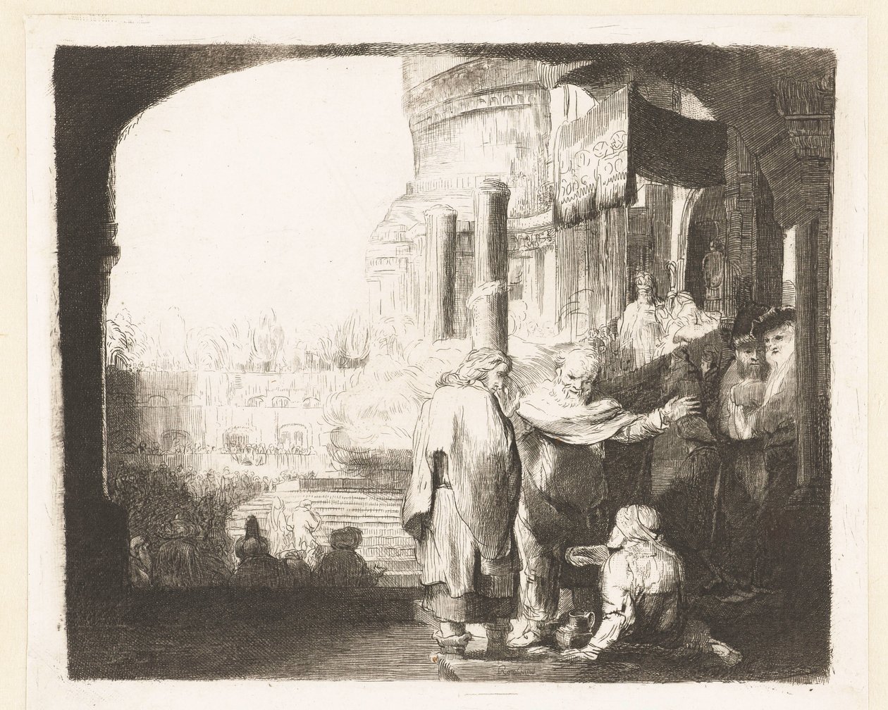 Petrus und Johannes heilen den Lahmen am Tempeltor von Anonymous
