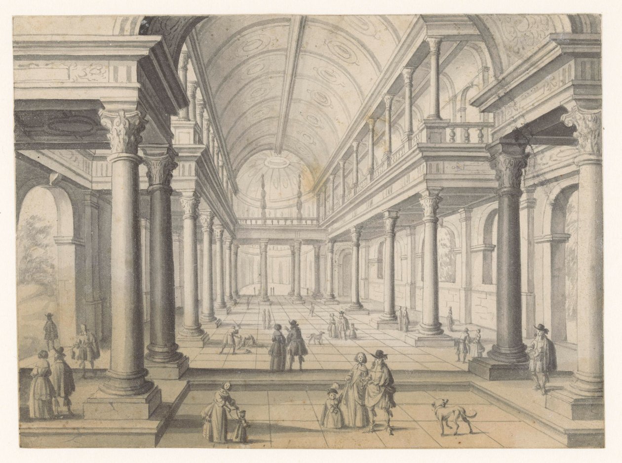 Renaissance-Saal mit Figuren von Anonymous