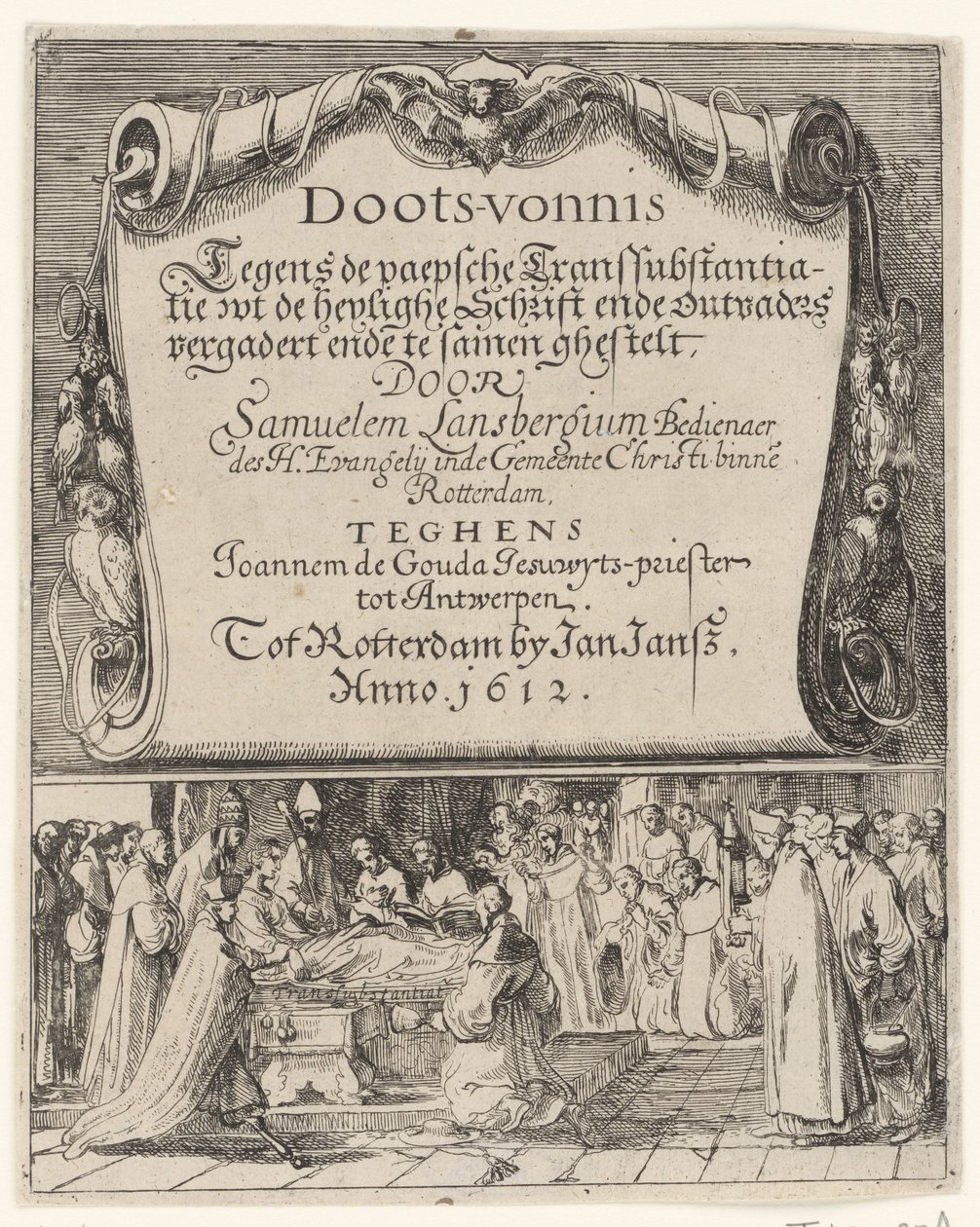 Spottdruck auf die römische Transsubstantiationslehre, 1612 von Anonymous