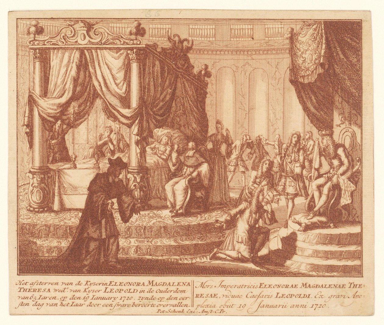 Sterbebett der Kaiserin Eleonora von Pfalz-Neuburg, 19. Januar 1720 von Anonymous