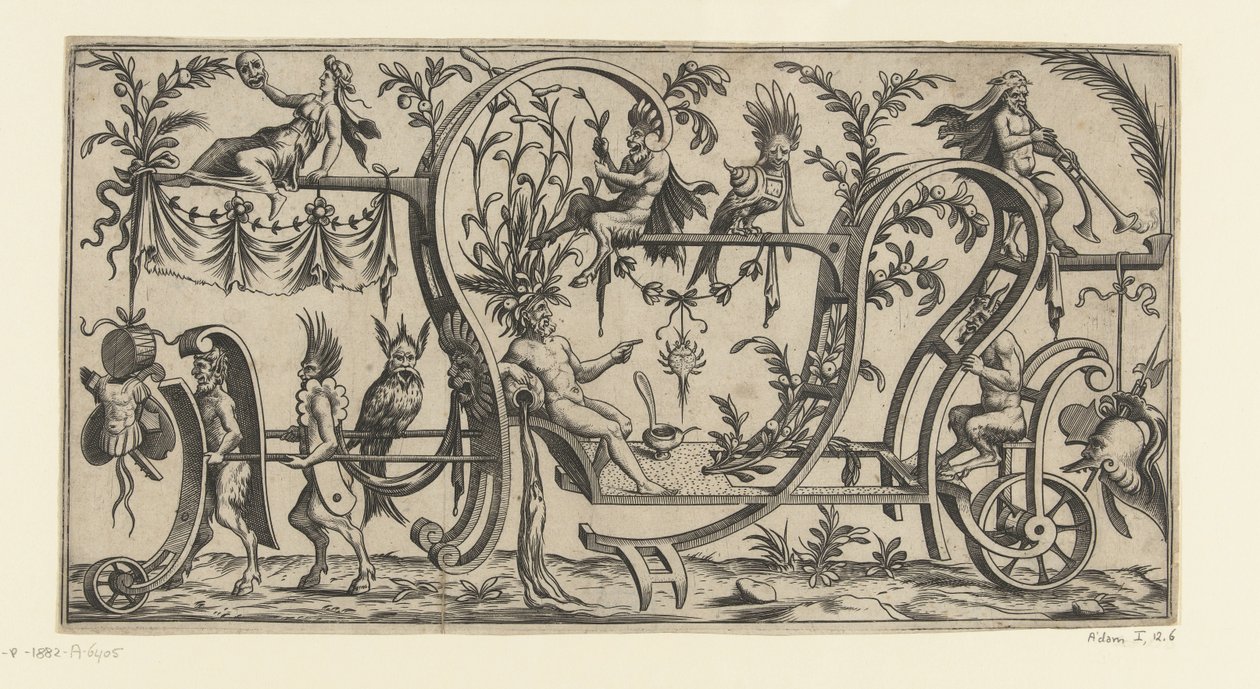 Triumphwagen mit Flussgott, gezogen von zwei Satyrn von Anonymous