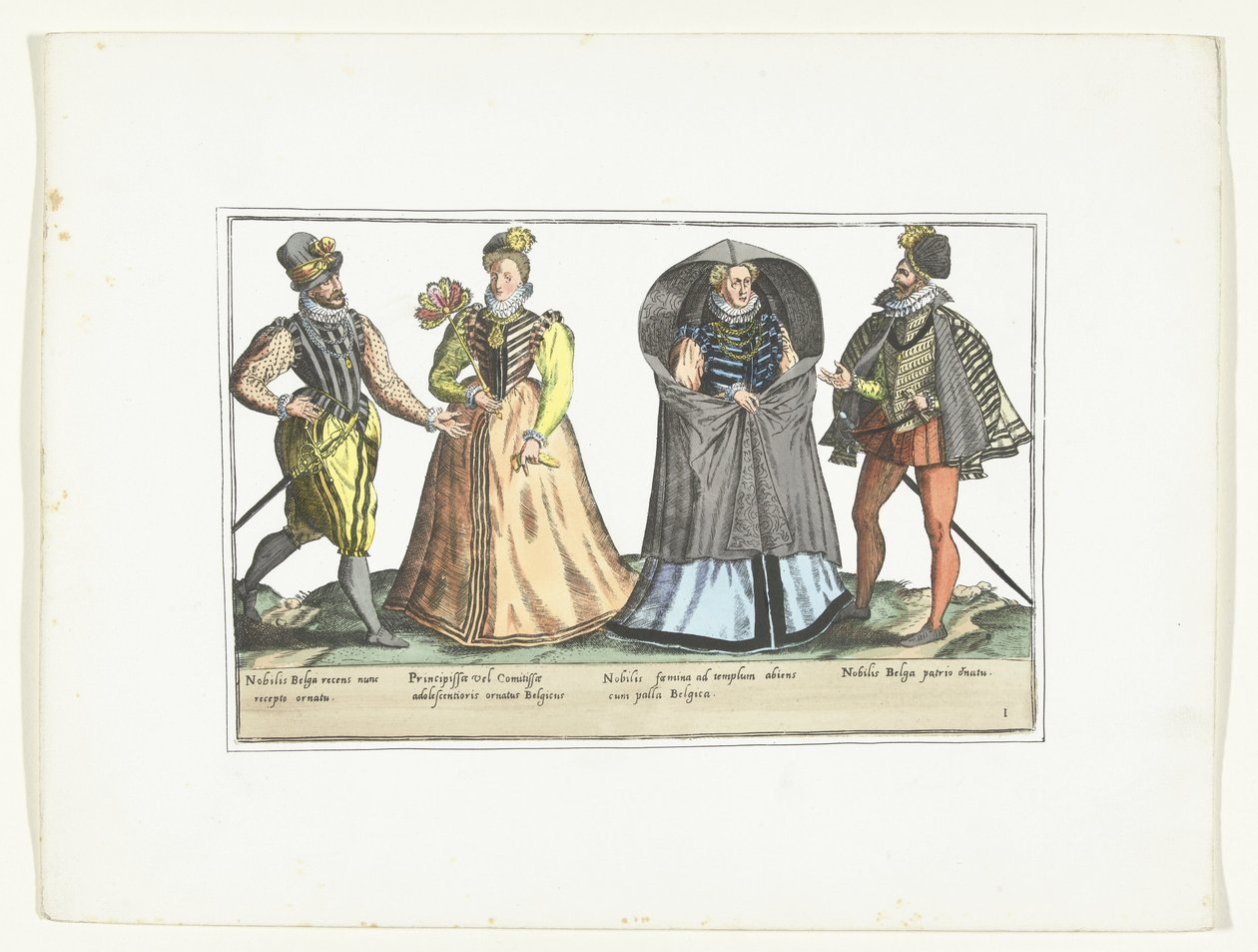 Zwei Männer und zwei Frauen in niederländischer Mode, ca. 1580 von Anonymous