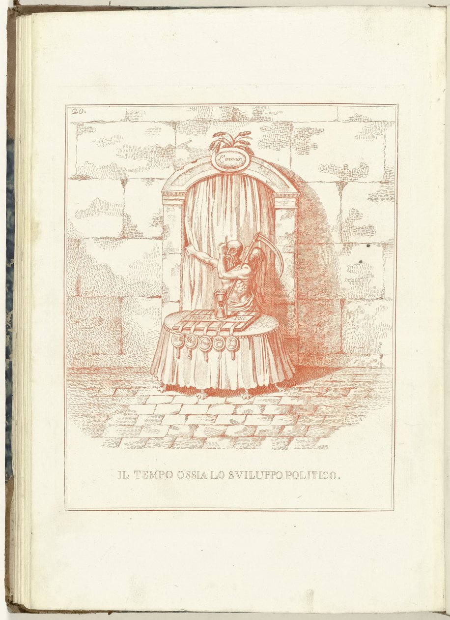 Vater Zeit vor dem Tor zur Zukunft, 1795 (Il Tempo ossia lo Sviluppo Politico) (Hollandia Regenerata) von Anonymous