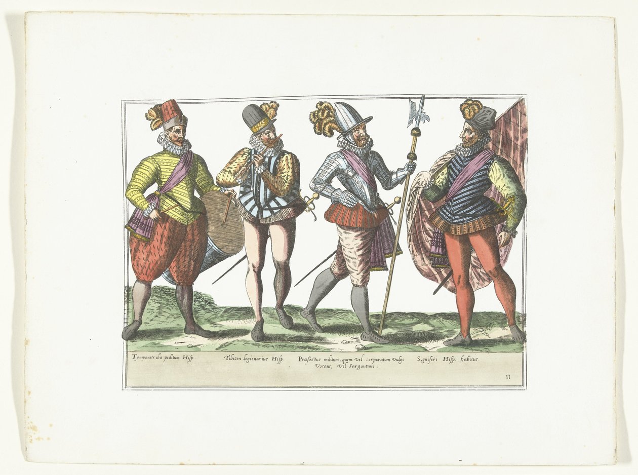 Vier spanische Soldaten in Uniform, ca. 1580 von Anonymous