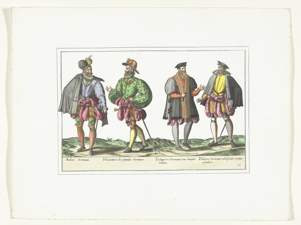 Vier Männer in deutscher Mode, ca. 1580 von Anonymous