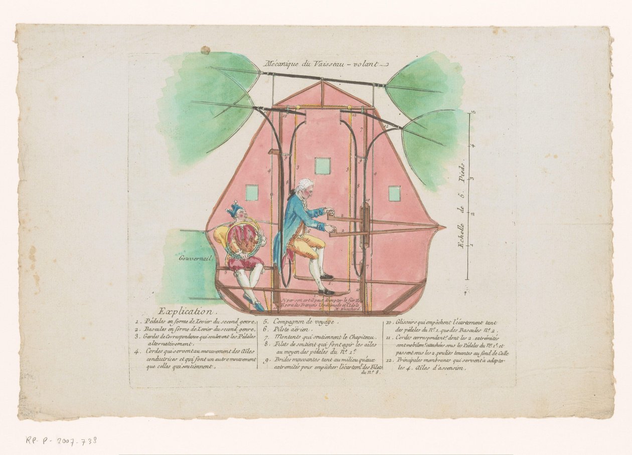 Flugmaschine von Jean-Pierre Blanchard von Anonymous