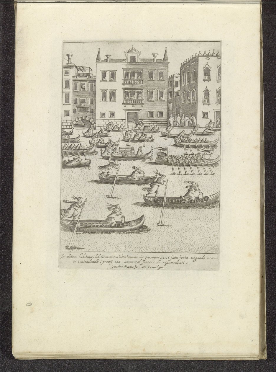 Wettbewerb von Gondeln und Ruderbooten in Venedig von Anonymous