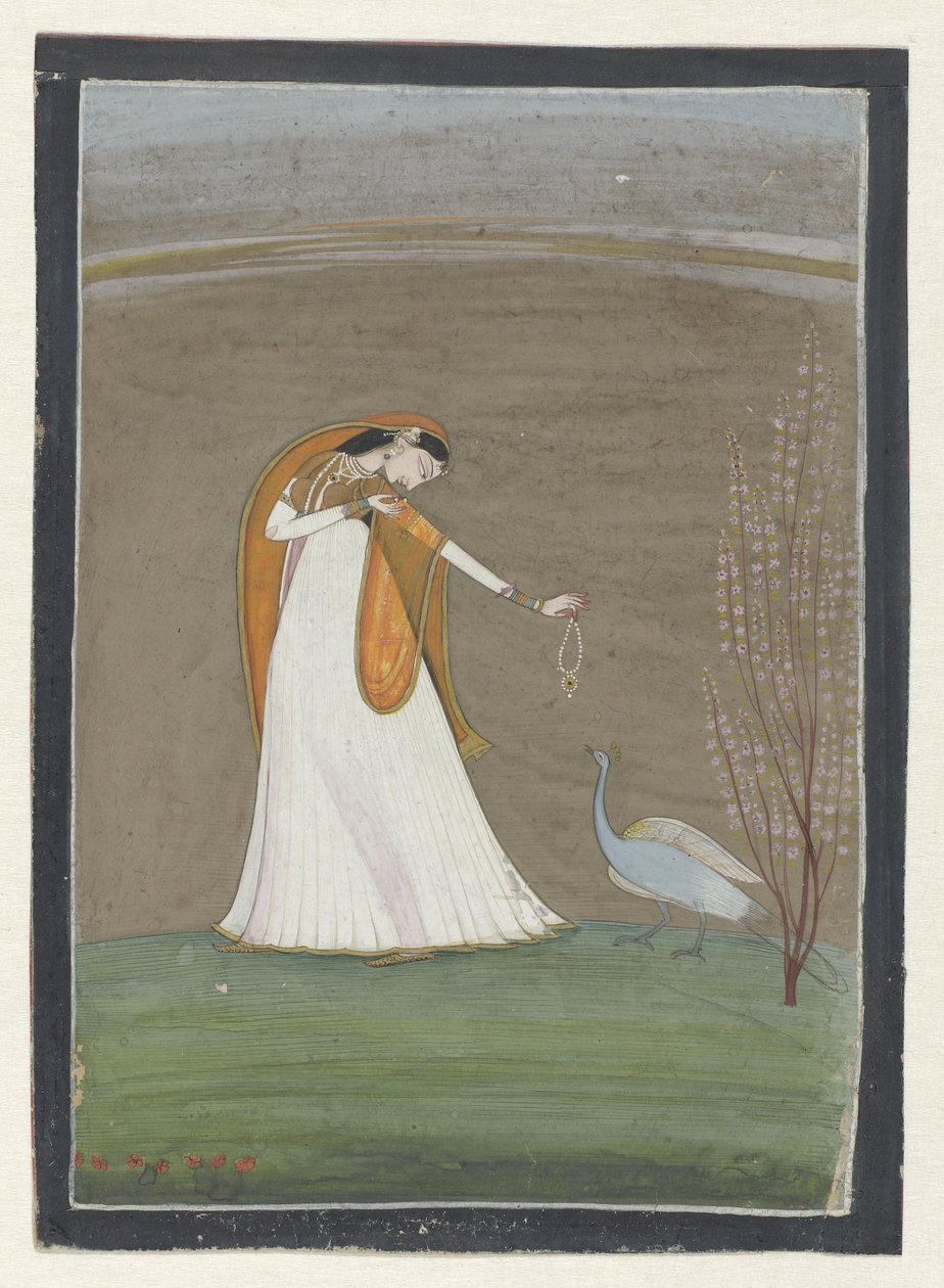 Frau mit Pfau von Anonymous
