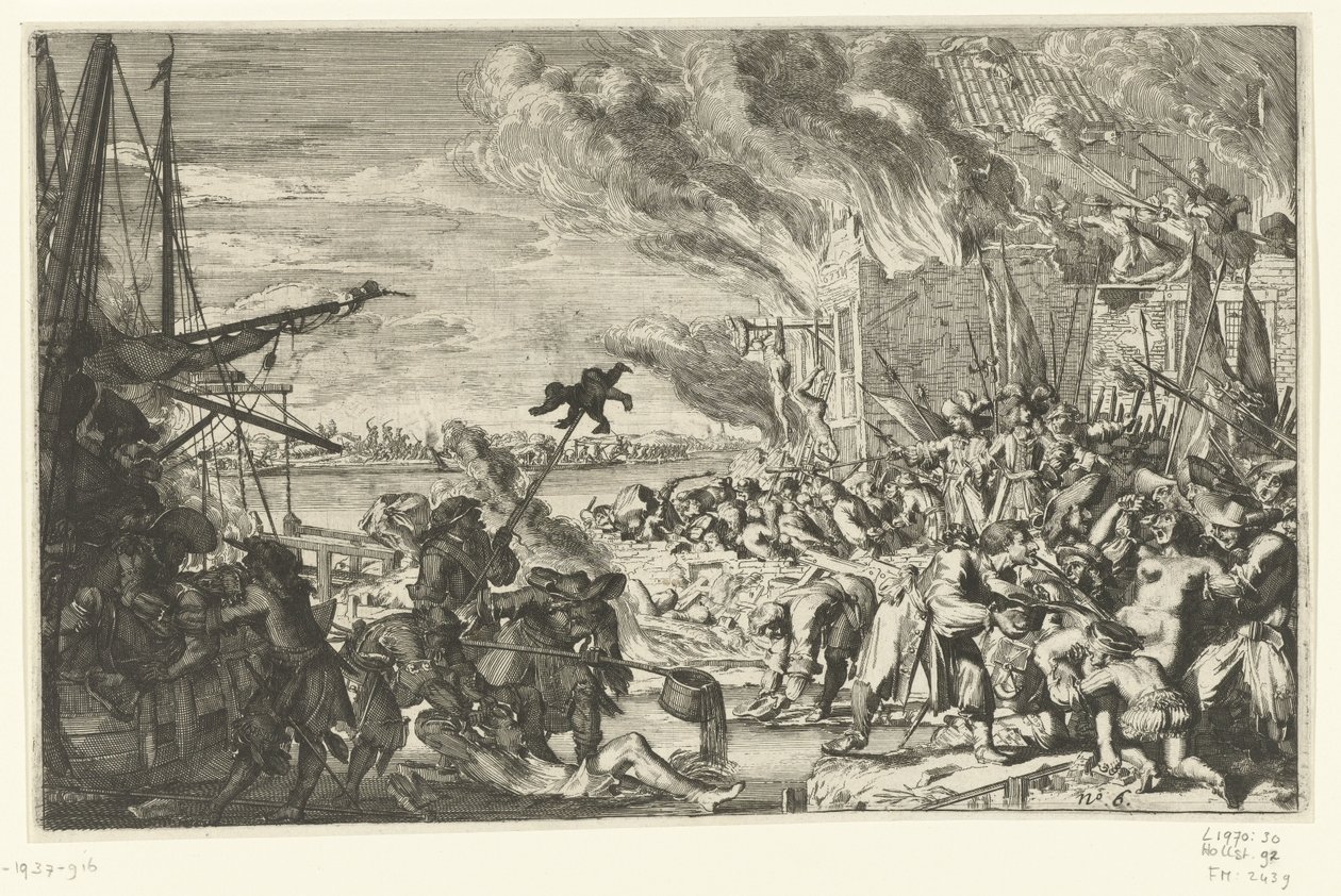 Grausamkeiten in einem Dorf am Wasser, 1672 von Anonymous