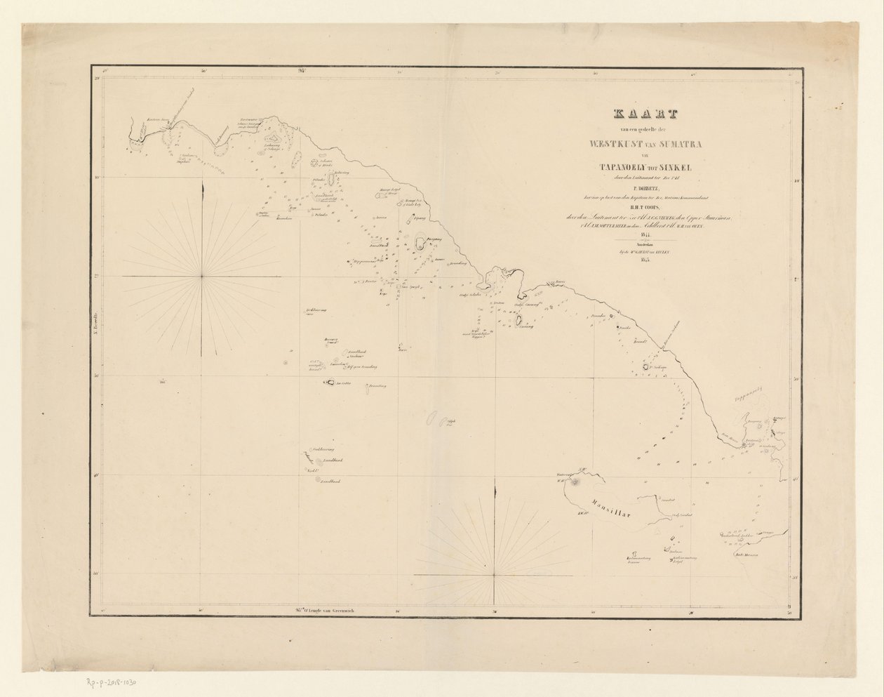 Seekarte eines Teils der Westküste von Sumatra von Anonymous