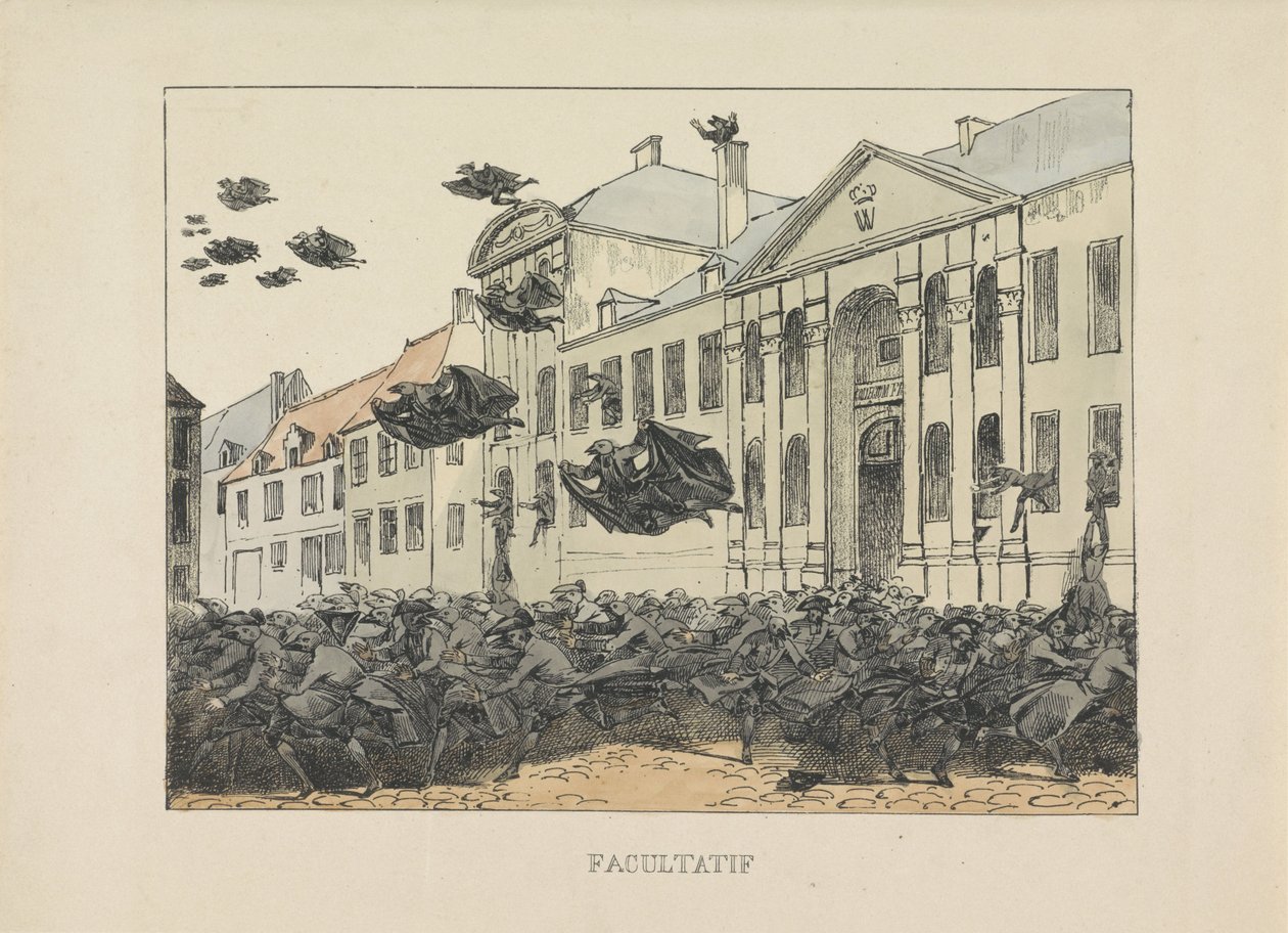 Schwarze Raben fliehen aus dem Collegium Philosophicum, 1829 von Anonymous