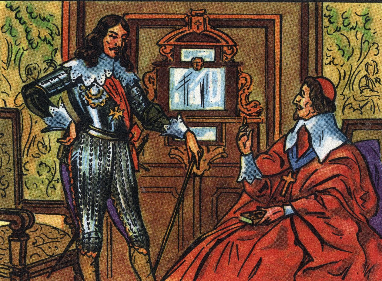 Armand Jean du Plessis de Richelieu oder Kardinal de Richelieu (1585-1642), französischer Minister und Ludwig XIII. (1601-1643), König von Frankreich. Anonyme Illustration in „Collection des souverains et chefs d