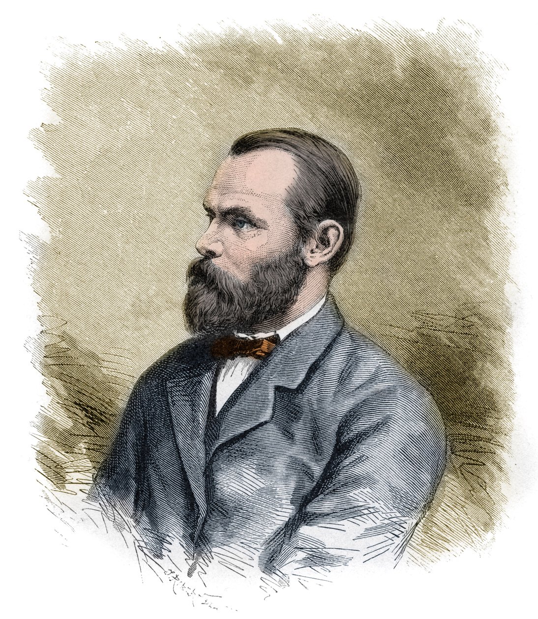 Carl Christian Koldewey (1837-1908) deutscher Arktisforscher, Leiter beider deutschen Nordpolarexpeditionen - Carl Christian Koldewey deutscher Polarforscher - Gravur Ende des 19. Jahrhunderts von Anonymous Anonymous