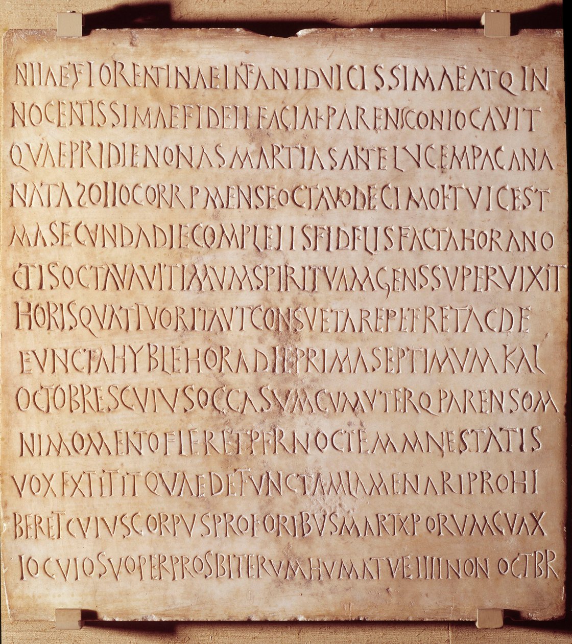 Christliche Antike: Inschriften von Catania, die die Methode der Verwaltung von Taufen und Begräbnisriten beschreiben, Anfang des 4. Jahrhunderts. Louvre Museum, Paris von Anonymous Anonymous