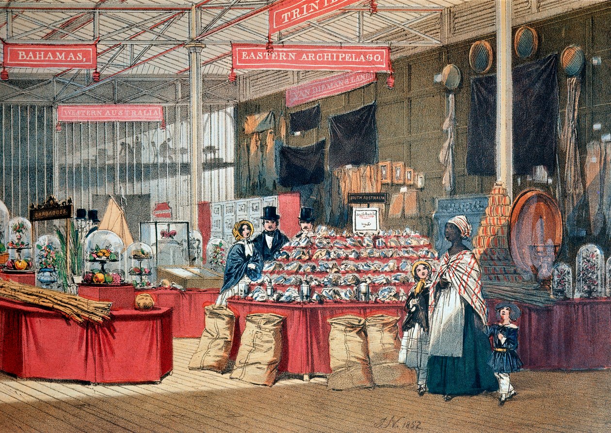 Kolonialprodukte-Pavillon auf der Londoner Weltausstellung. 1851. London, Victoria and Albert Museum von Anonymous Anonymous
