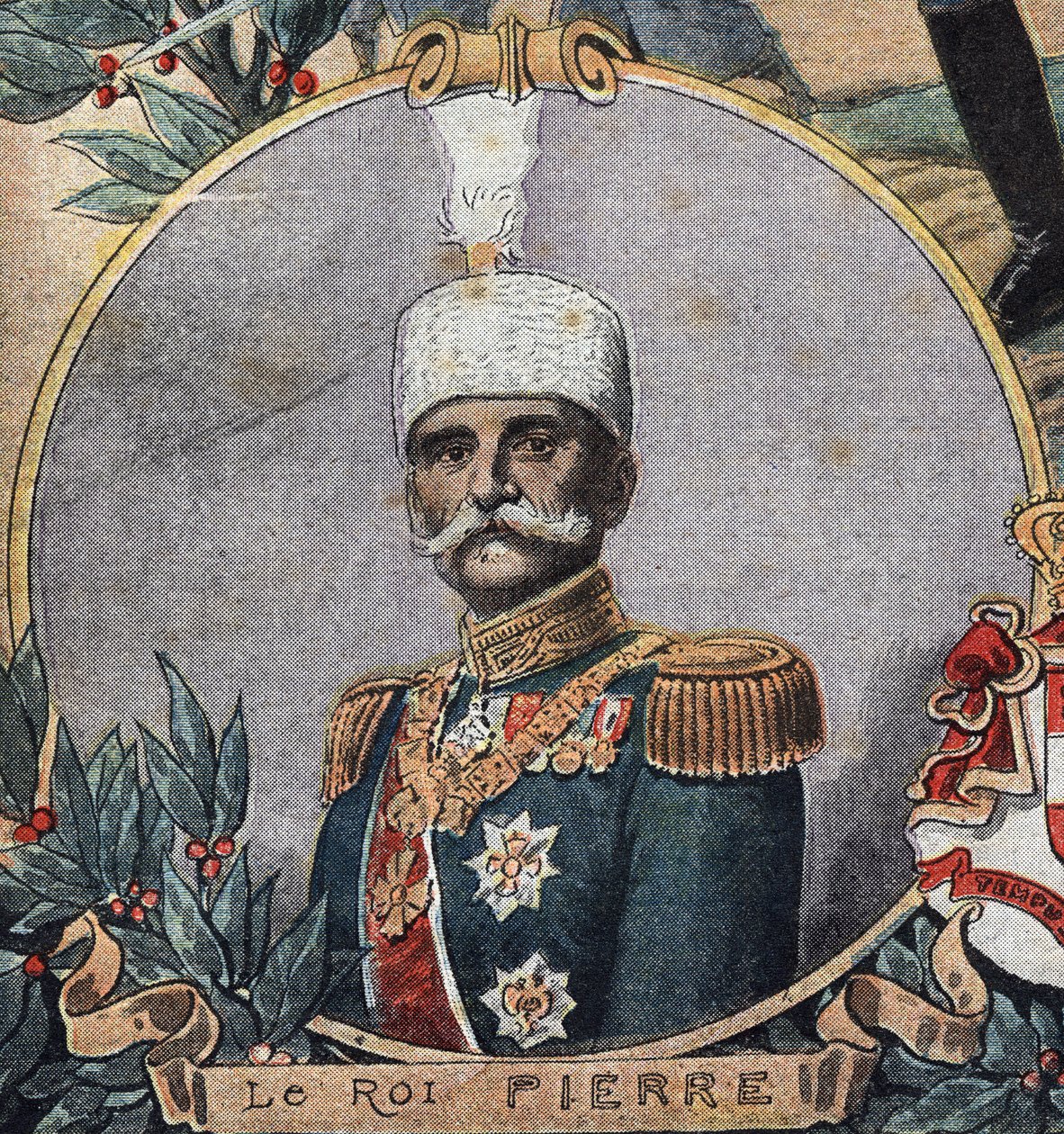Erster Weltkrieg 1914-1918: Porträt von Peter I. von Serbien (Peter Karadordevic oder Karageorgevich) von Anonymous Anonymous