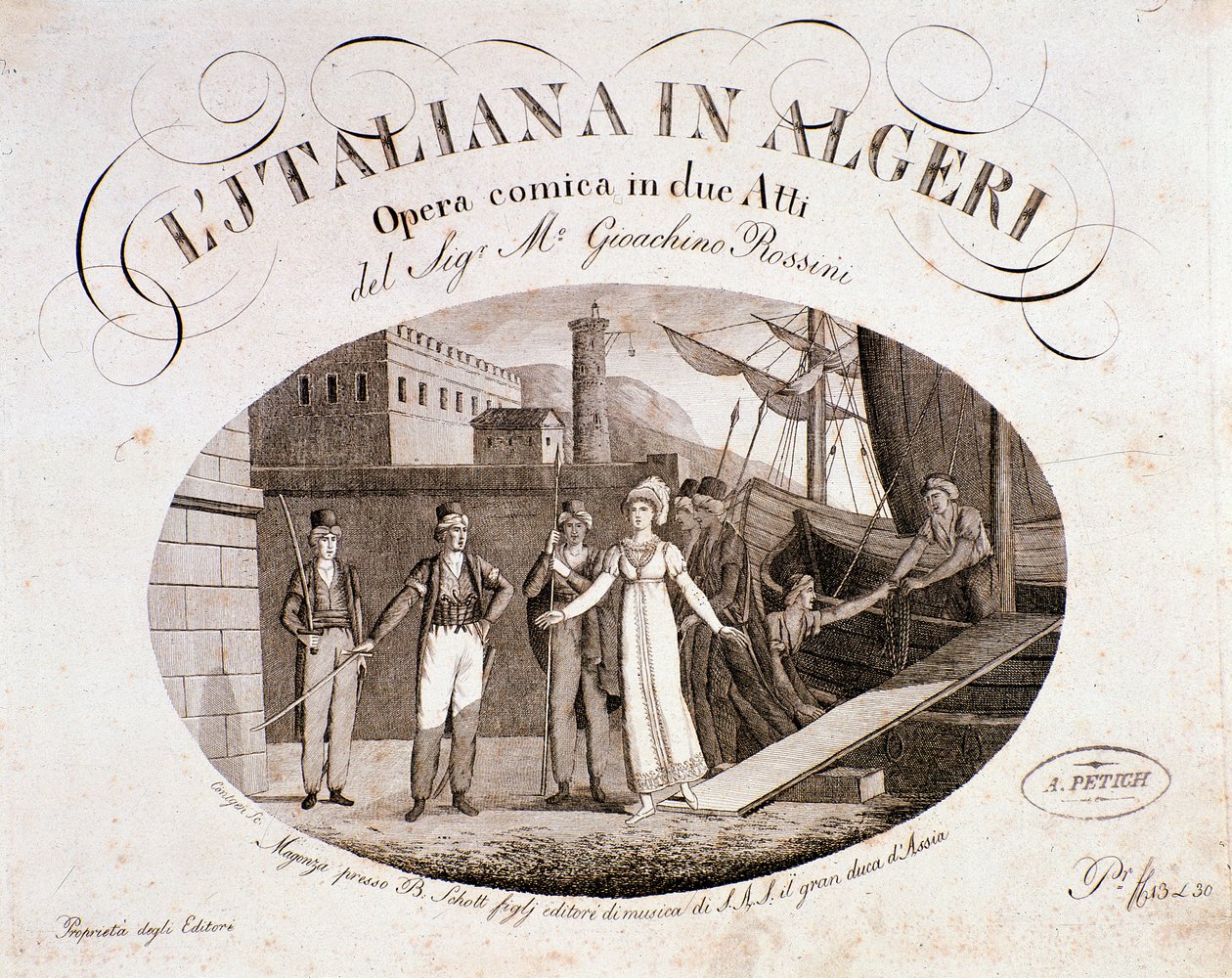 Frontispiz von „Die Italienerin in Algier“, Oper von Gioacchino Rossini von Anonymous Anonymous