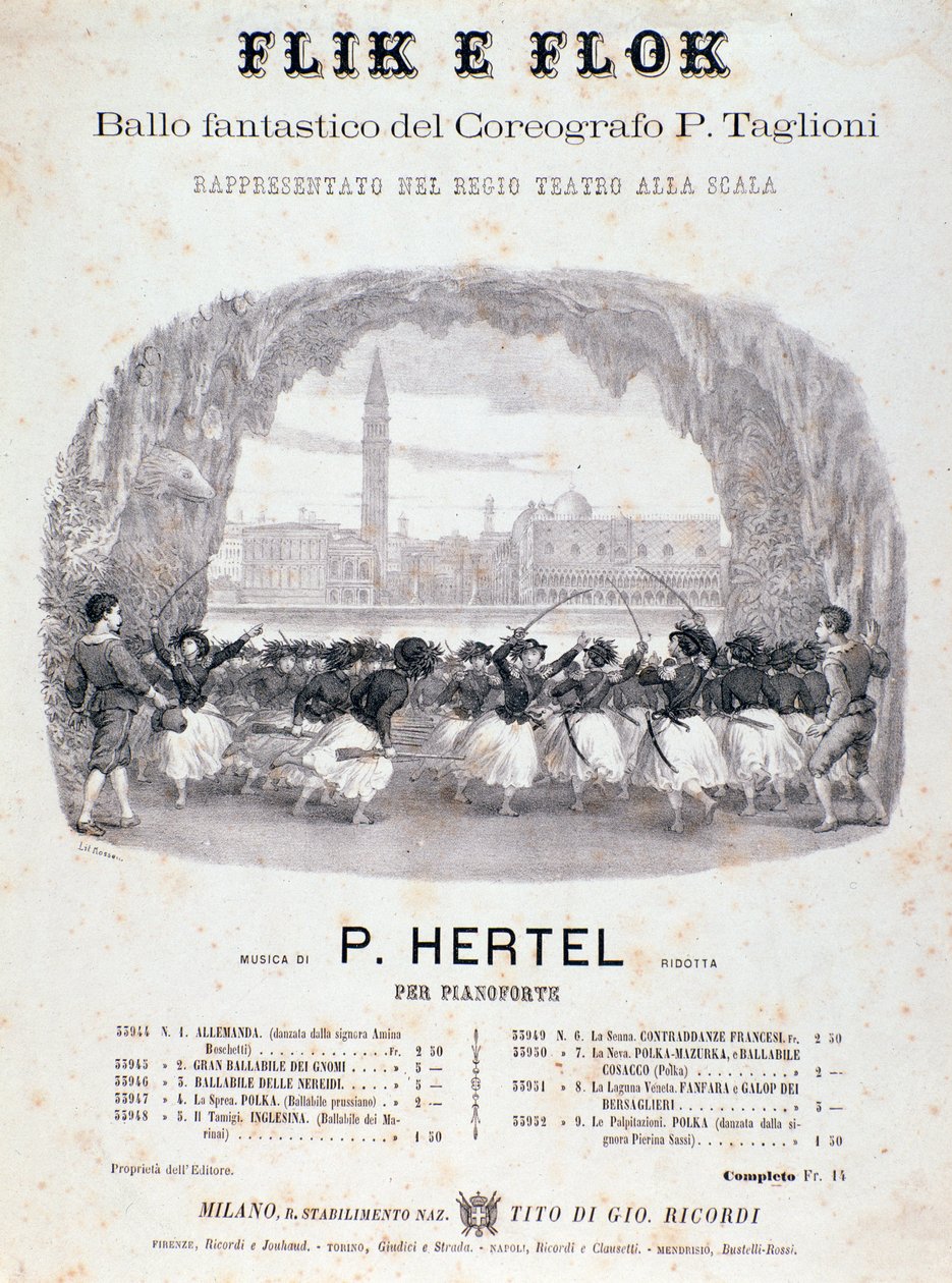 Frontispiz der Partitur des Balletts Flik e Flok von Filippo Taglioni von Anonymous Anonymous