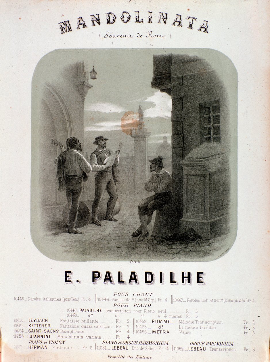 Frontispiz der Partitur von Mandolibata von E Paladilhe von Anonymous Anonymous