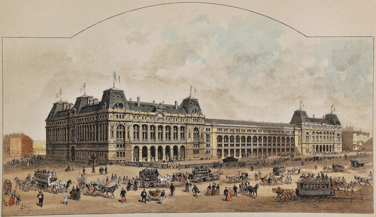 Gare Saint-Lazare in 1887. Gravur von 1887 in „Paris-Illustrous journal weekly“. von Anonymous Anonymous