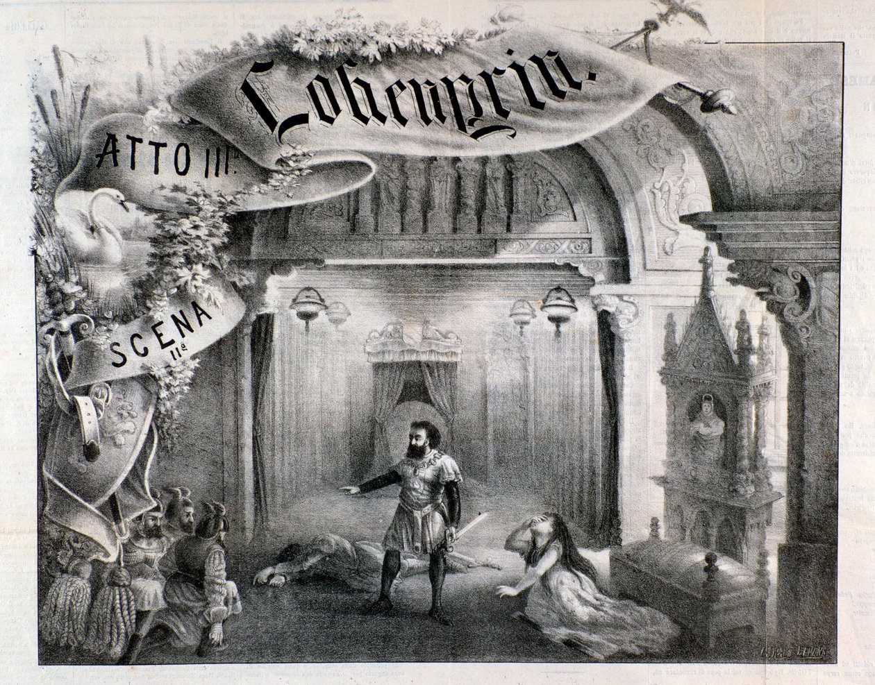 Illustration für Szene 2, Akt III von Lohengrin, Oper von Wagner von Anonymous Anonymous